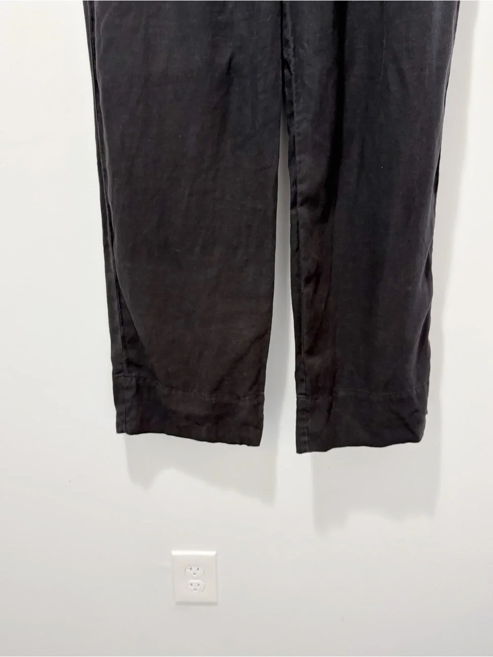Everlane The Linen Easy Pant Size Medium Black European Flax Wide Leg Elastic